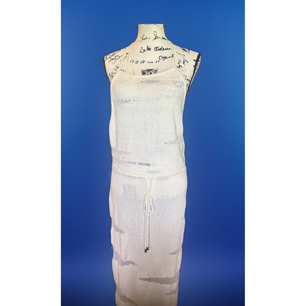 Fashion Nova Women's Dress Size 1X Crochet Maxi Halter White